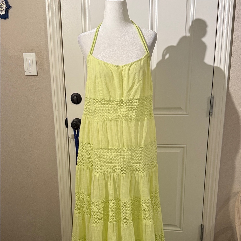 Lime Green Halter Maxi Dress